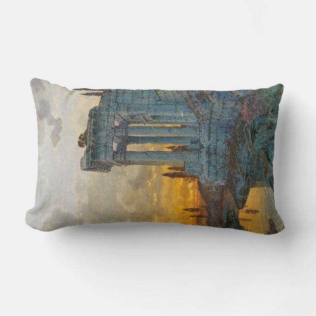 Cojín Lumbar Vista del sur de Italia con antiguas ruinas romana (Anverso)