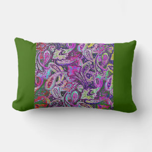 Cojín Lumbar Vistas laterales diferentes de Paisley simple 4