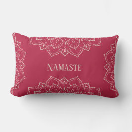 Cojín Lumbar Viva Magenta y Pale Dogwood Mandala Lumbar Pillow