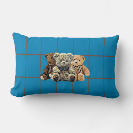 Cojín Lumbar Vivero de bebé niño con oso de peluche personaliza