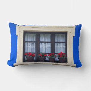 Cojín Lumbar Viviendas con flores en ventanas