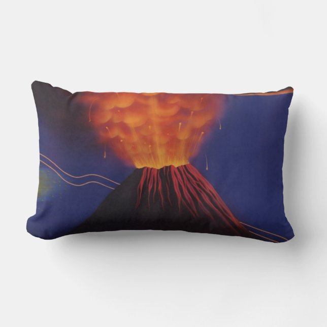 Cojín Lumbar Volcán Paricutin Viaje de México (Anverso)