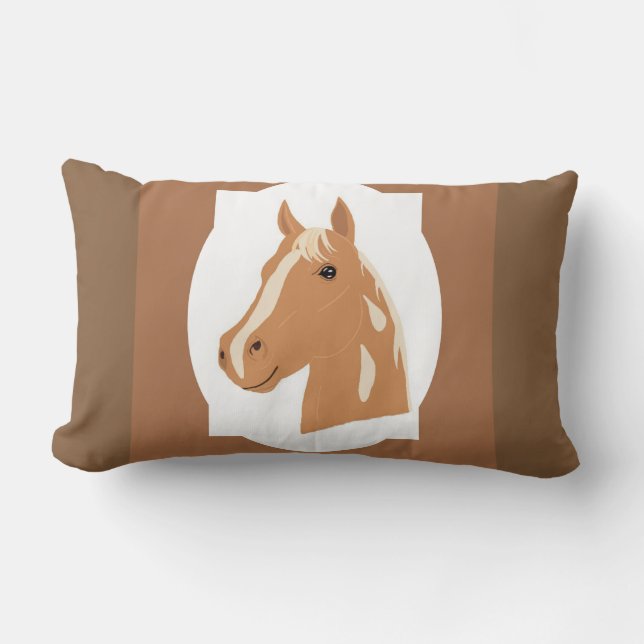 Cojín Lumbar Vuelo rojo del feliz caballo reversible (Anverso)