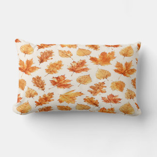Cojín Lumbar Watercolor Autumn Leaves Pillow