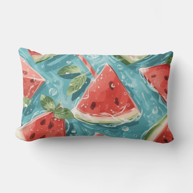 Cojín Lumbar Watermelon Summer Throw Pillow (Anverso)