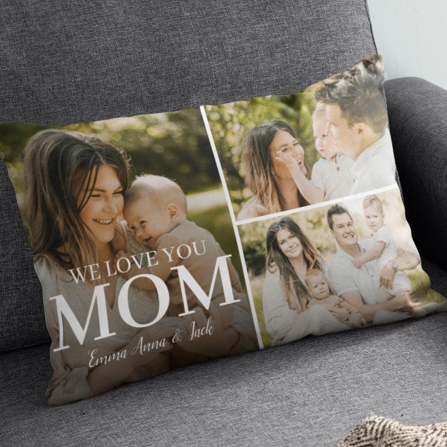 Cojín Lumbar We Love You Mom 3 Photo Collage Lumbar Pillow (Subido por el creador)