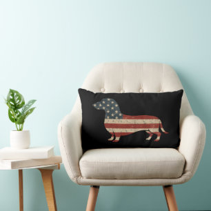 Cojín Lumbar Weenie El Pueblo Dachshund 4 De Julio