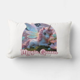 Cojín Lumbar Weißes Einhorn - Magic Queen Lendenkissen