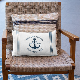 Cojín Lumbar Welcome Aboard Nautica White