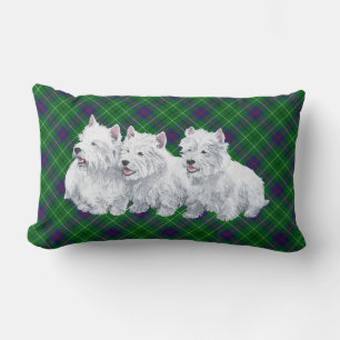 Cojín Lumbar Westie on Tartán PILLOW