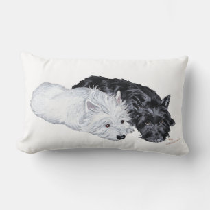 Cojín Lumbar Westie y Scottie relajados