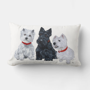 Cojín Lumbar Westies y un Scottie Juntos