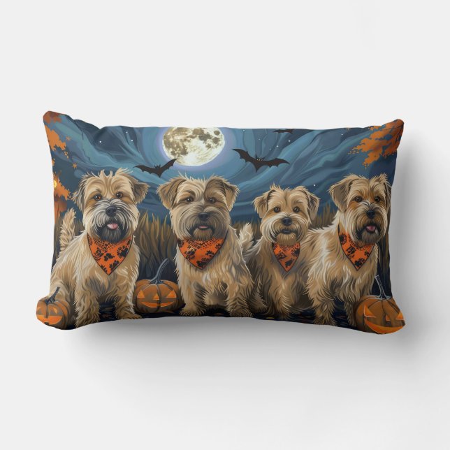 Cojín Lumbar Wheaten Terrier Halloween Spooki (Anverso)