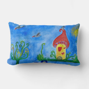 Cojín Lumbar Whimsical Child Ilustracion Lumbar Pillow
