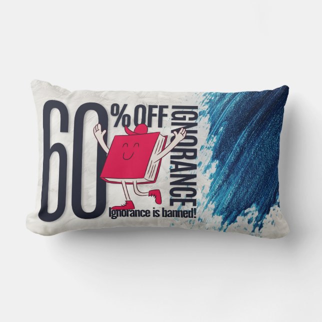 Cojín Lumbar Whimsical Red Book Ignorance Banned Lumbar Throw  (Anverso)
