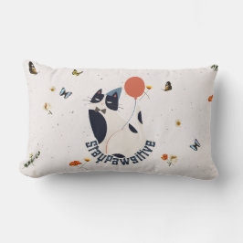 Cojín Lumbar Whimsical Tuxedo Cat Stay Pawsitive Lumbar Throw P