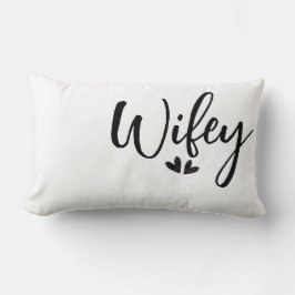 Cojín Lumbar Wifey, minimalist wedding pillow 