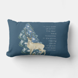 Cojín Lumbar Wild Deer Footprints in Snow – Winter Nature Art