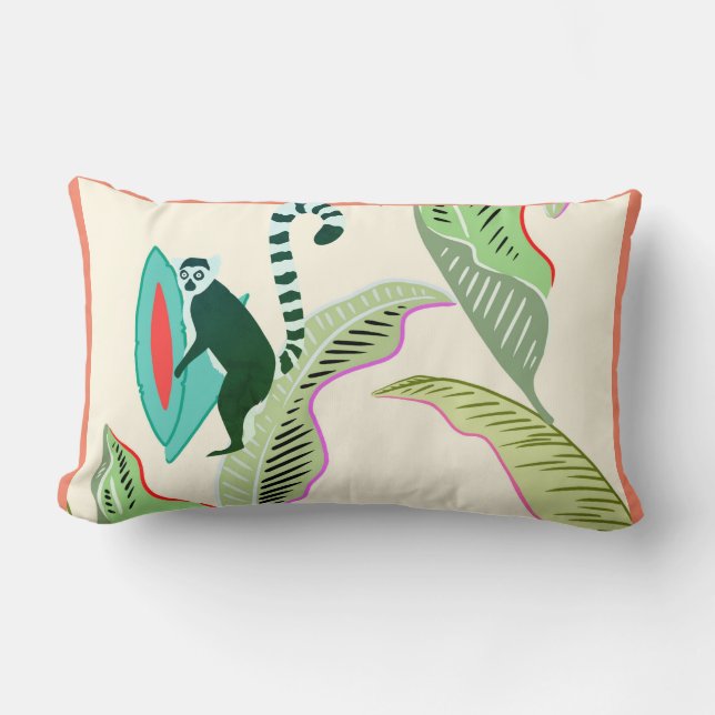 Cojín Lumbar Wildlife Friendship - SOS Lemur -Cotton (Anverso)