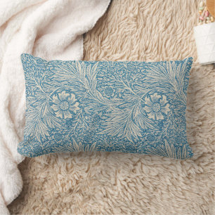 Cojín Lumbar William Morris, Art Nouveau Blue Marigold