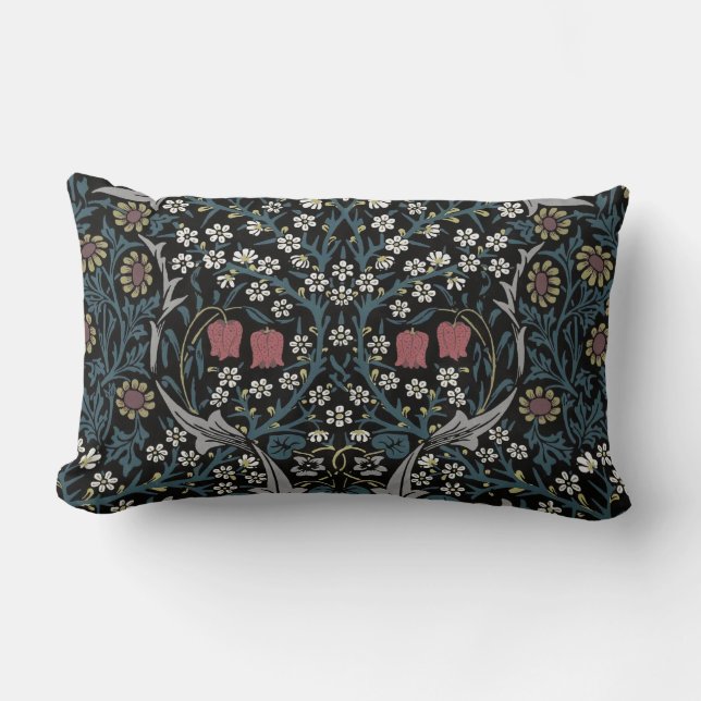 Cojín Lumbar William Morris Blackthorn Floral Art Nouveau (Anverso)