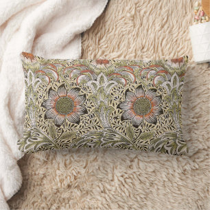 Cojín Lumbar William Morris Corncockle Floral Antiguo