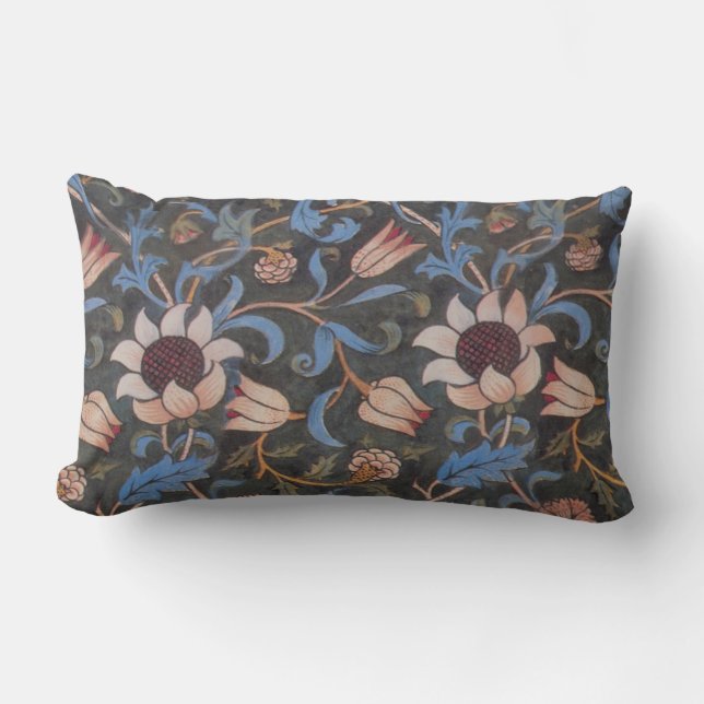 Cojín Lumbar William Morris Evenlode Arte Textil Floral (Anverso)