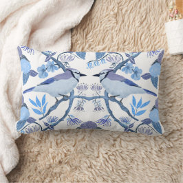 Cojín Lumbar William Morris Inspirado Bluejay Botánico Peri