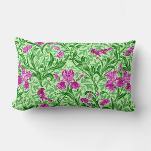 Cojín Lumbar William Morris Irises, Green, Magenta y Orquídea