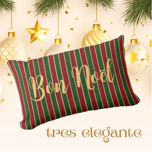 Cojín Lumbar William Morris Poinsettia Bon Noël Personalizado