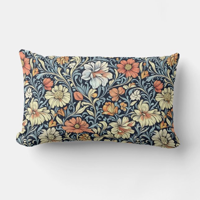 Cojín Lumbar William Morris style floral acanthus pattern (Anverso)