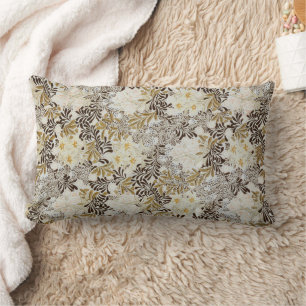 Cojín Lumbar William Morris Vintage Floral de Jacinto Art Nouve