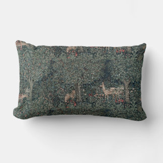 Cojín Lumbar William Morris Vintage Greenery Forest Animals