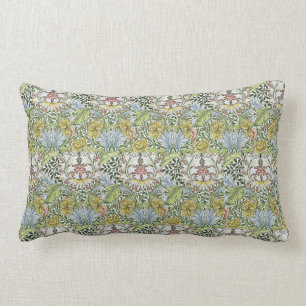 Cojín Lumbar William Morris Vintage Myrtle Verde Rosa Floral