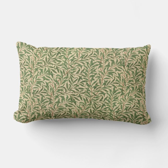 Cojín Lumbar William Morris Willow Bough Green Willow Leaves (Anverso)