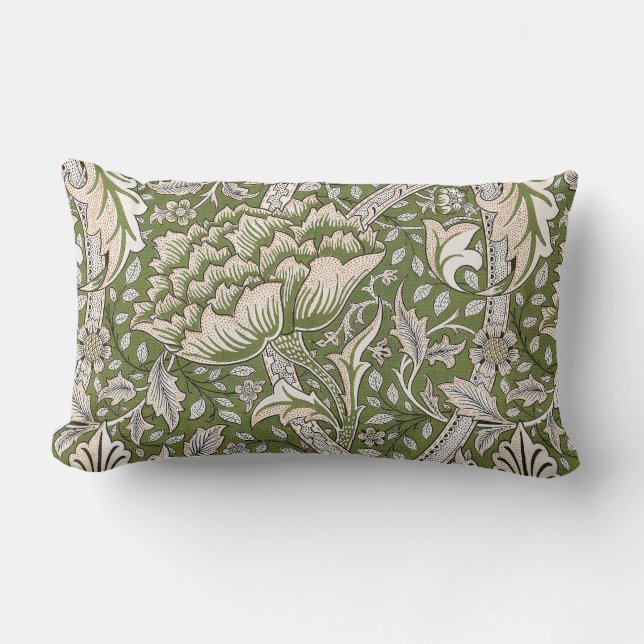 Cojín Lumbar William Morris Windrush floral clásico (Anverso)