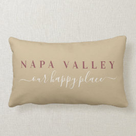 Cojín Lumbar Wine Napa Valley Happy Place Lumbar Pillow