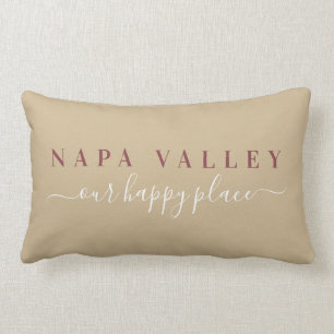 Cojín Lumbar Wine Napa Valley Happy Place Lumbar Pillow