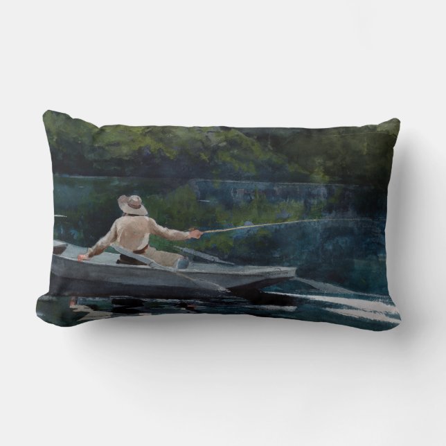 Cojín Lumbar Winslow Homer que echa, número dos (Anverso)