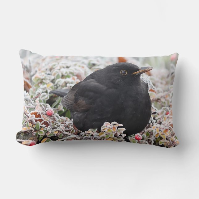 Cojín Lumbar Winter Blackbird (Anverso)