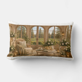 Cojín Lumbar Winter Garden Pillow | Romantic Botanical Window &