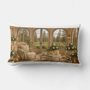 Cojín Lumbar Winter Garden Pillow   Romantic Botanical Window &