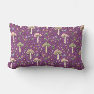 Cojín Lumbar Witchy Plum Purple Fungi Seamless Pattern Gift
