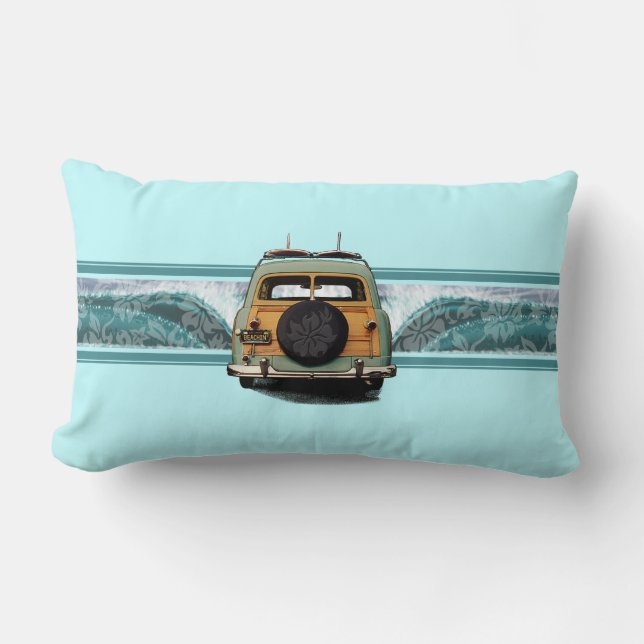 Cojín Lumbar Woody Wave Surfer Hawaiana Pillows Lumbar (Anverso)