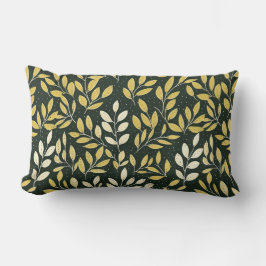 Cojín Lumbar Yellow and Cream Leafy Branches Pattern 