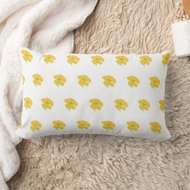 Cojín Lumbar Yellow floral Throw Pillow (Manta)