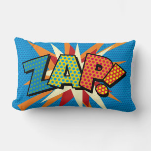 Cojín Lumbar ZAP POW Arte Pop de Cómic Retro Divertido