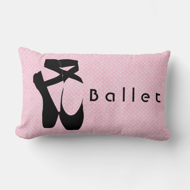 Cojín Lumbar Zapatos de ballet negro en punta (Anverso)