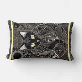 Cojín Lumbar Zen Cat Companion, nueva banda amarilla lunar