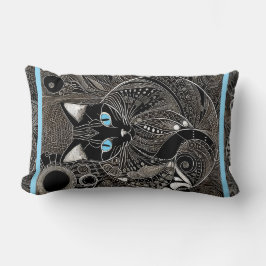 Cojín Lumbar Zen Cat Companion, nueva banda azul lunar